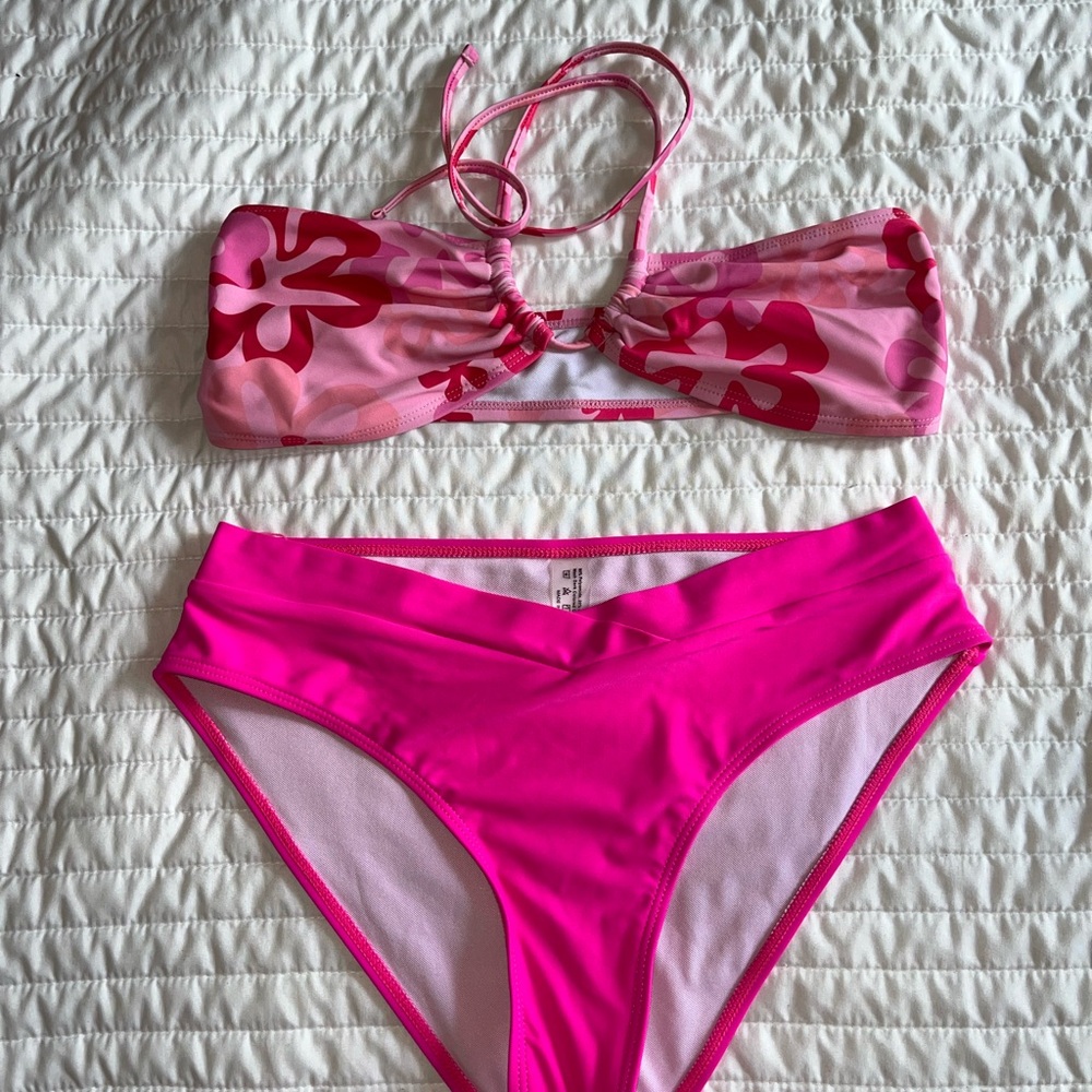 Pink Floral Bikini Set